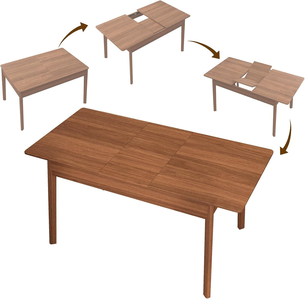 Walnut Solid Wood Extendable Table