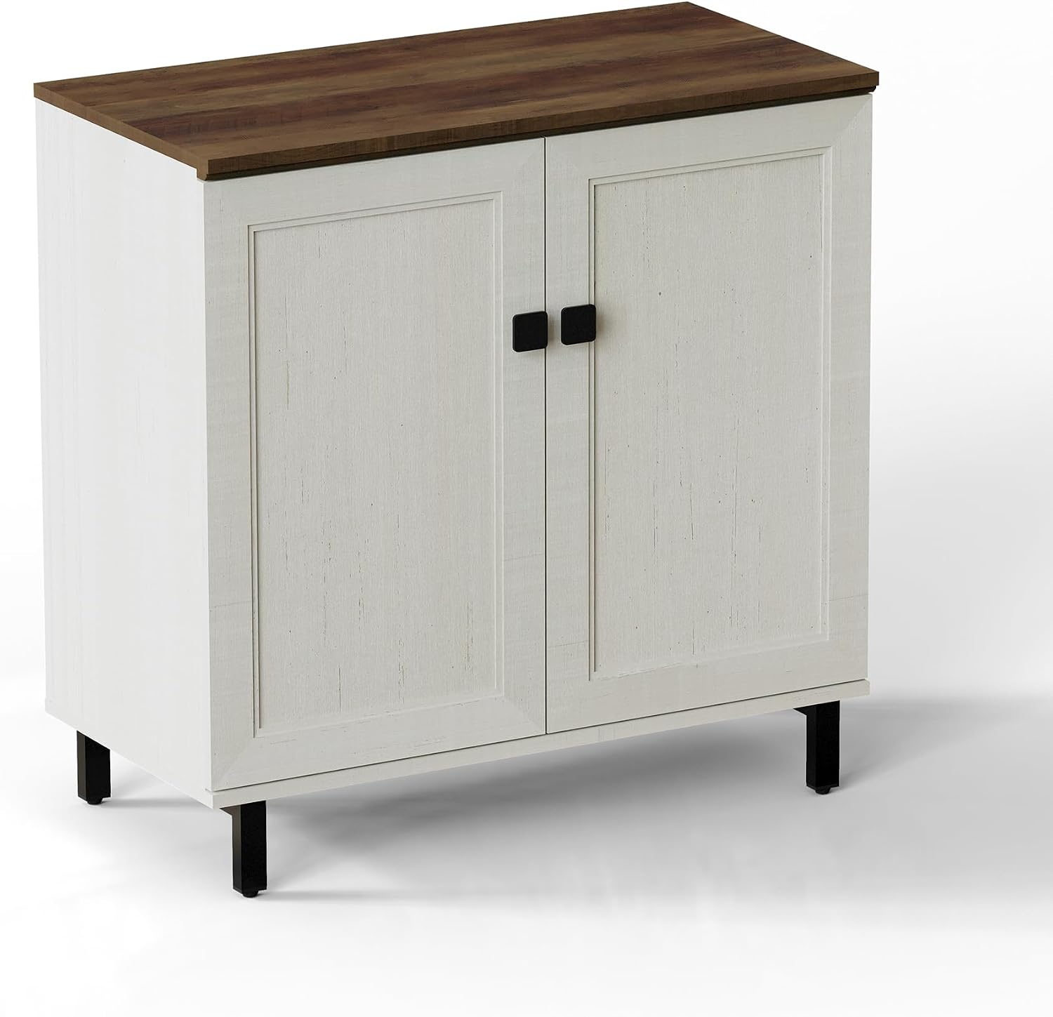 White Farmhouse Storage Sideboard Cabinet