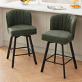 Green 26" Swivel Faux Leather Counter Stools Set of 2