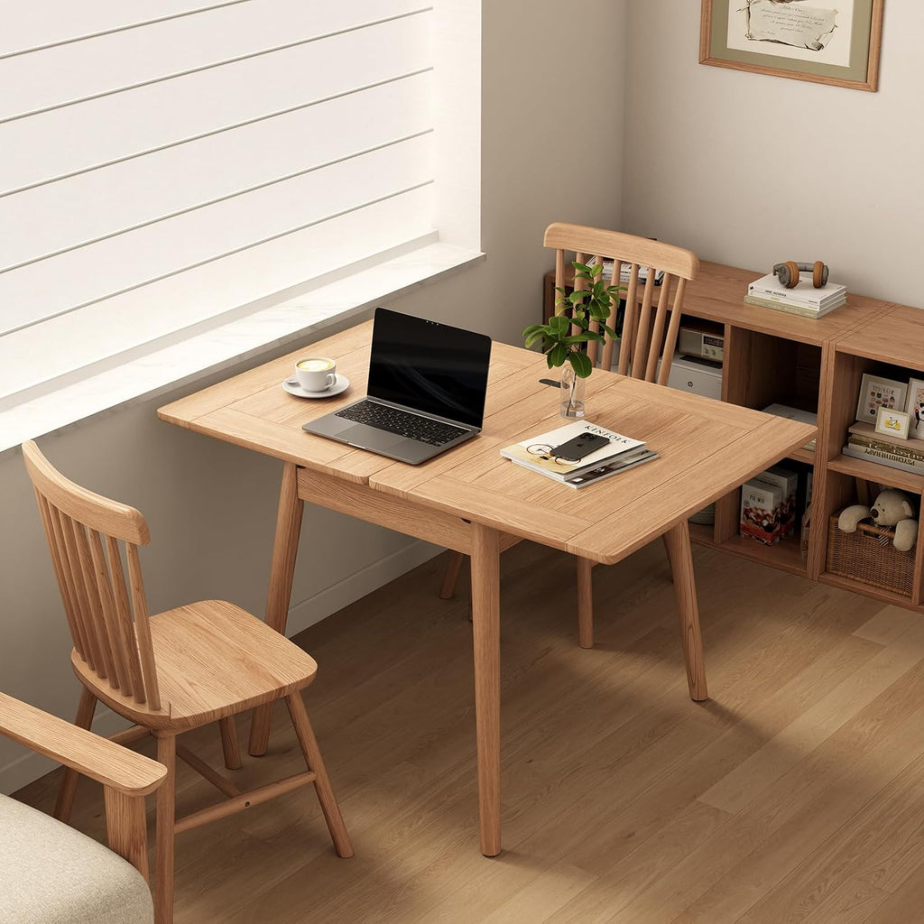Natural Expandable Solid Wood Dining Table