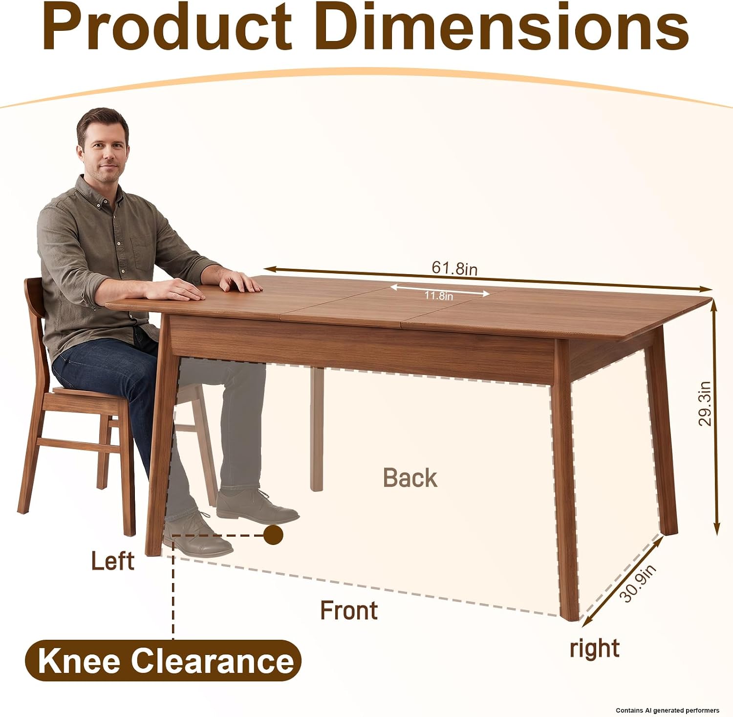 Walnut Solid Wood Extendable Table