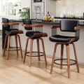 Black Swivel Arm Counter Stools Set of 3