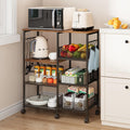 Espresso Rolling Kitchen Storage Cart