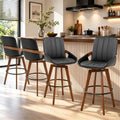 Black Walnut Swivel Counter Bar Stools Set of 4