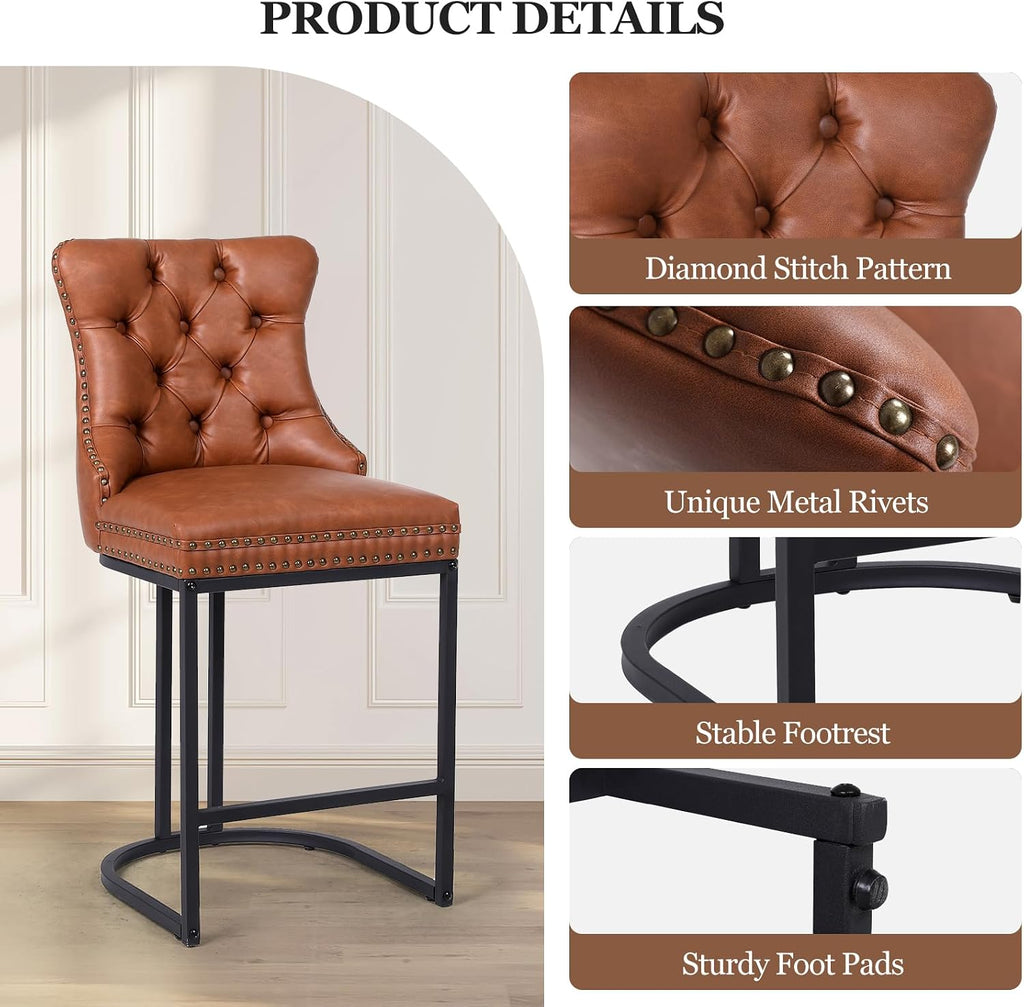 Brown Counter Bar Stools Set of 3