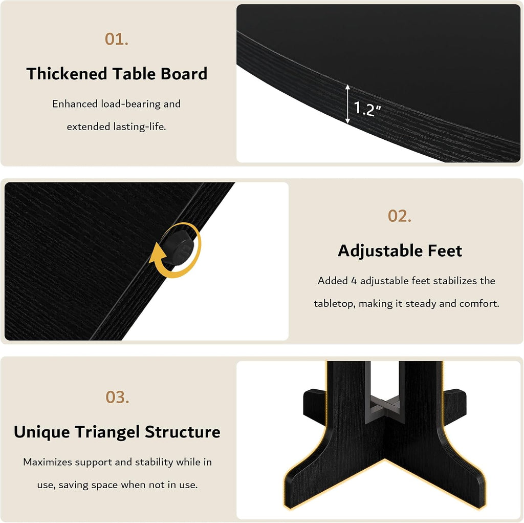Black Pedestal Extendable Dining Table