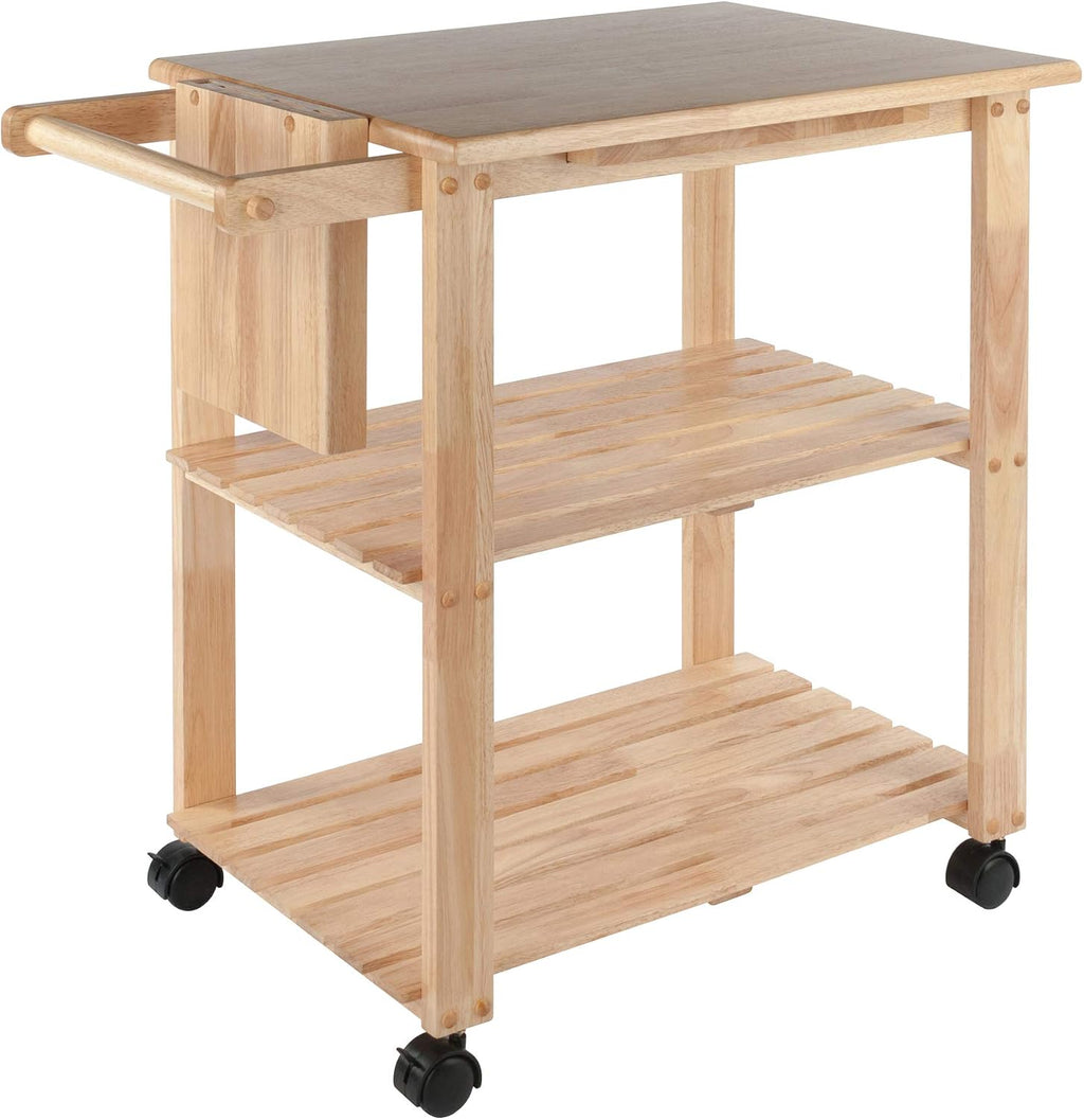 Natural Mario Rolling Kitchen Serving Cart