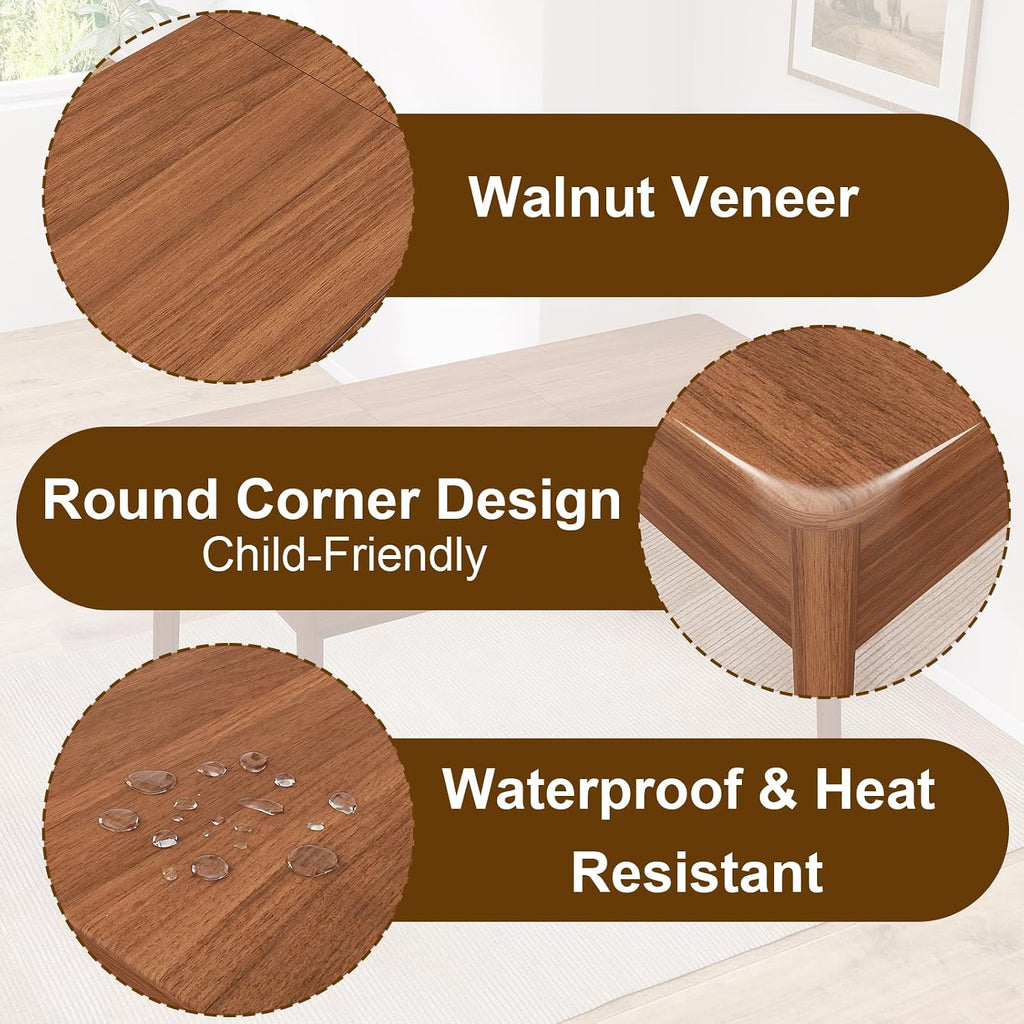 Walnut Solid Wood Extendable Table