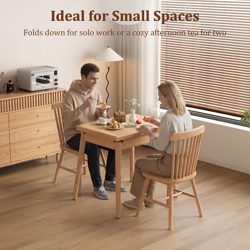 Natural Expandable Solid Wood Dining Table