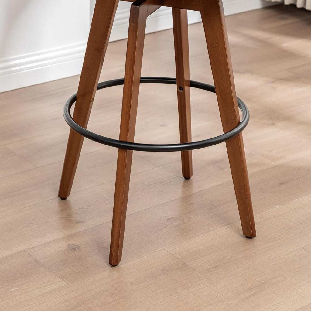 Black Walnut Swivel Counter Bar Stools Set of 4