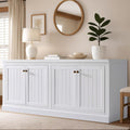 White 72in Barn Door Farmhouse Storage Sideboard