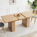 Natural Carved Extendable Dining Table