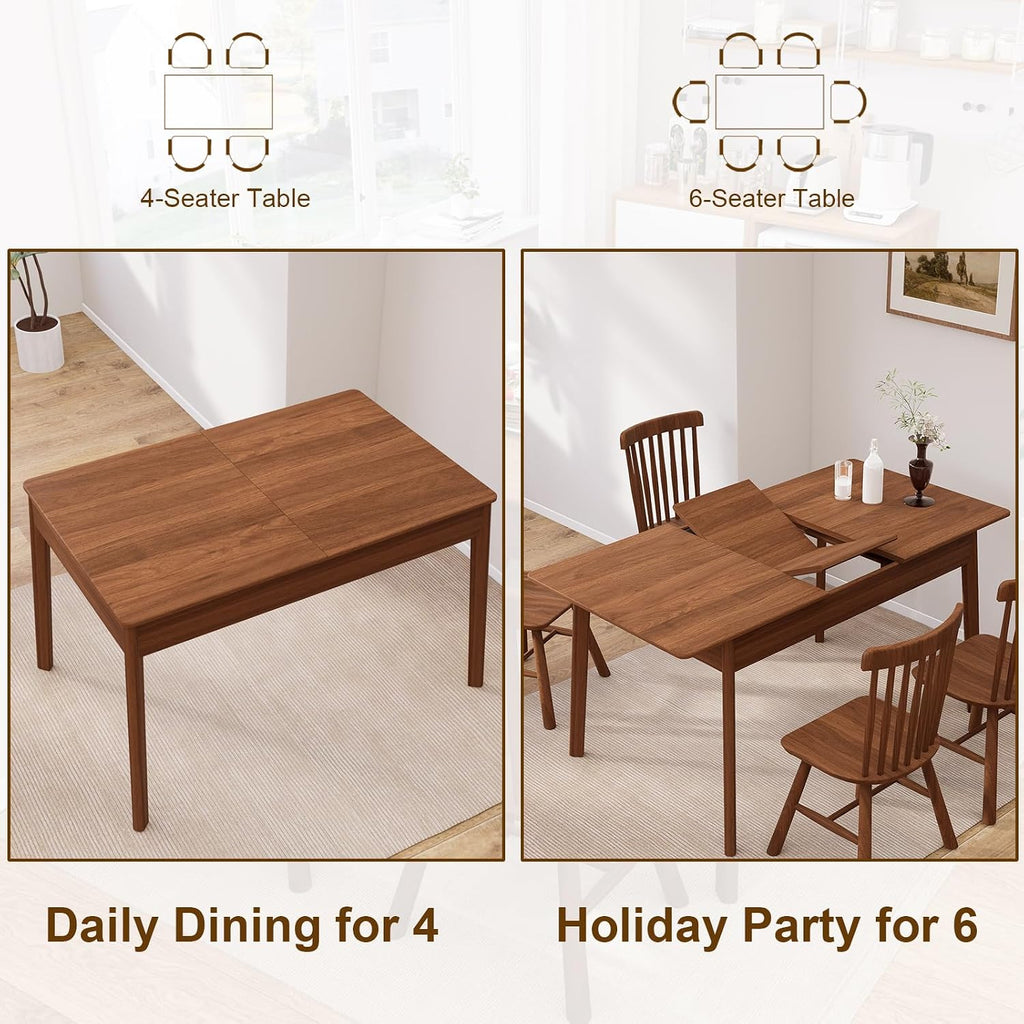 Walnut Solid Wood Extendable Table