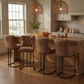 Brown 26" Faux Leather Counter Bar Stools Set of 4