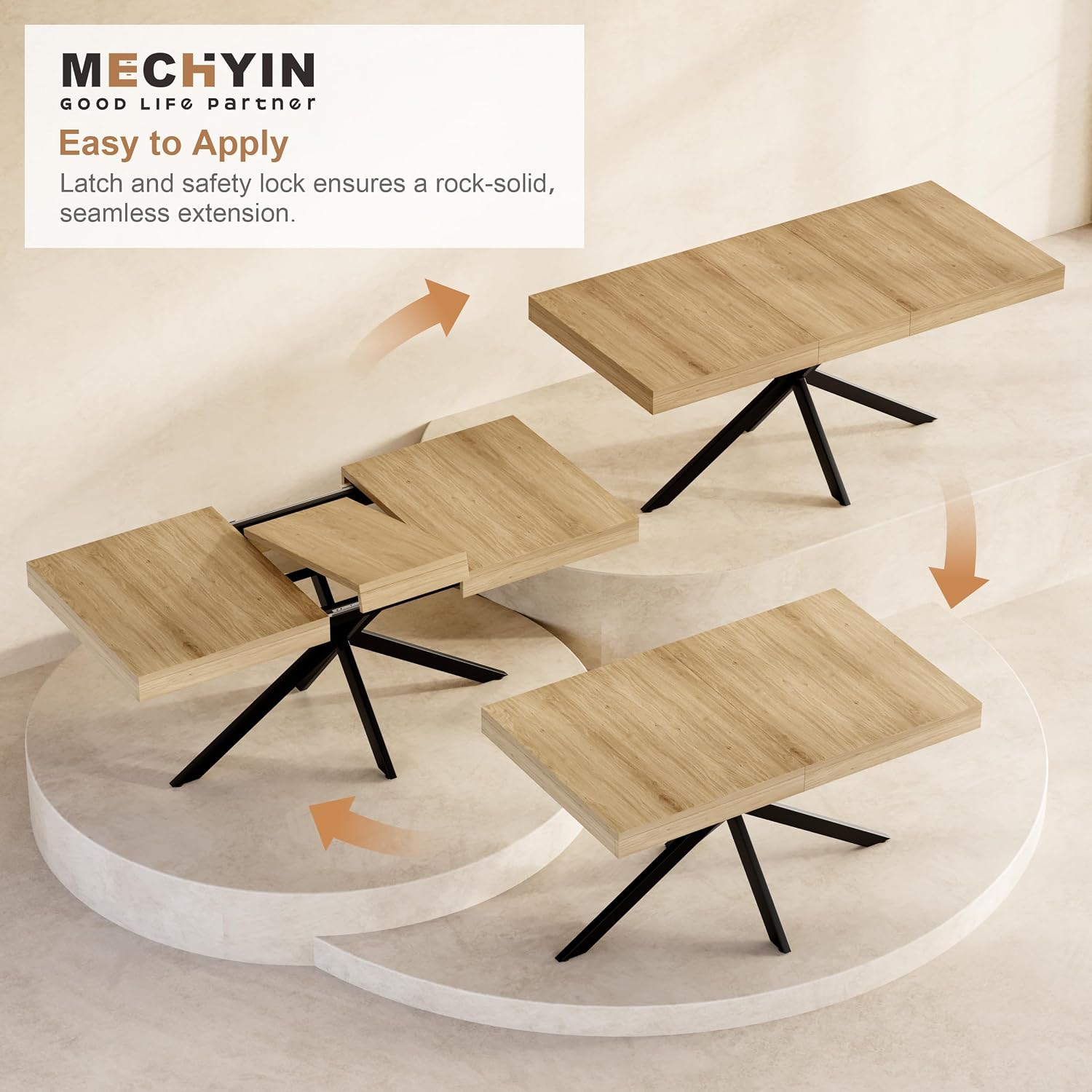 Oak Expandable Rectangular Dining Table