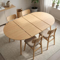 Wood Extendable Round Oval Dining Table