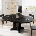 Black Pedestal Extendable Dining Table