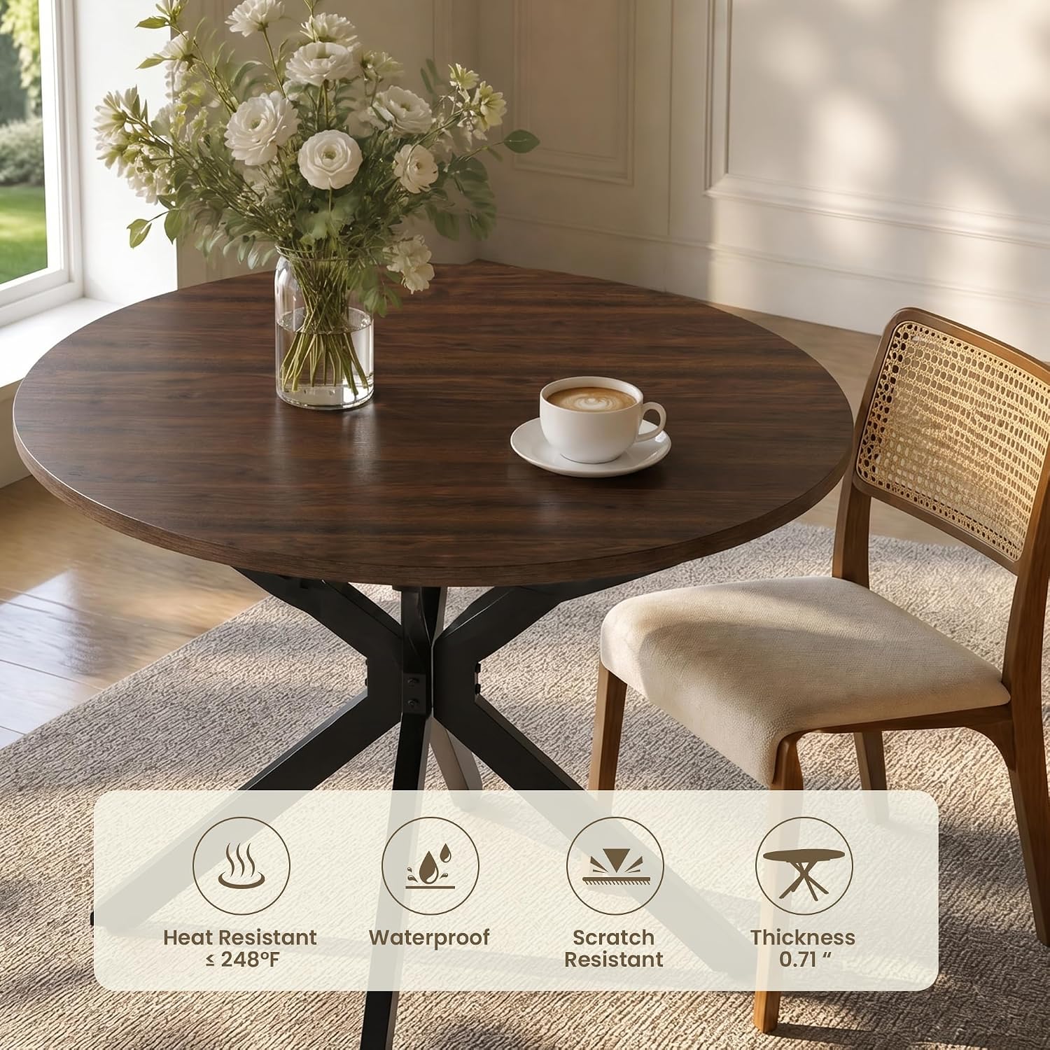 Metal Frame Extendable Farmhouse Table