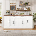White 71in Soft Close Storage Sideboard Cabinet